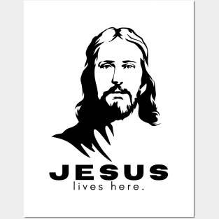 Jesus Lives Here - Inspirational Christian Posters and Art